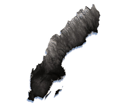 Sweden terrain map Modelo 3D