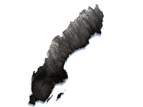 Sweden terrain map 3D Model