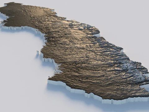 Sweden terrain map 3D Model
