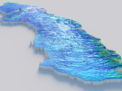 Sweden terrain map Modelo 3D