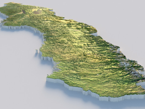 Sweden terrain map Modelo 3D