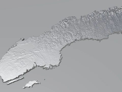 Sweden terrain map 3D Model