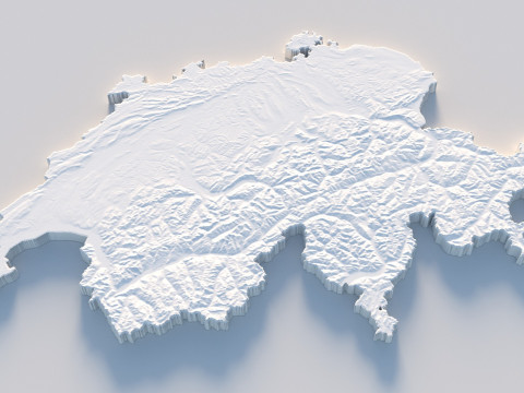 Switzerland terrain map 3Dモデル