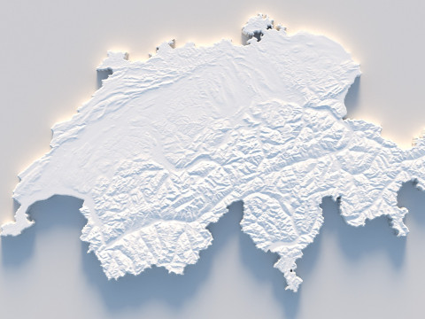 Switzerland terrain map 3Dモデル