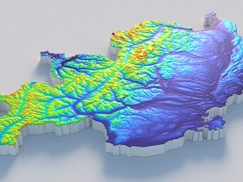 Switzerland terrain map 3Dモデル