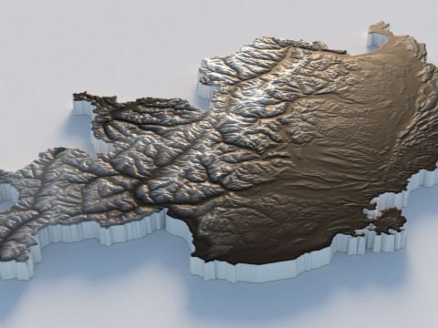 Switzerland terrain map 3Dモデル