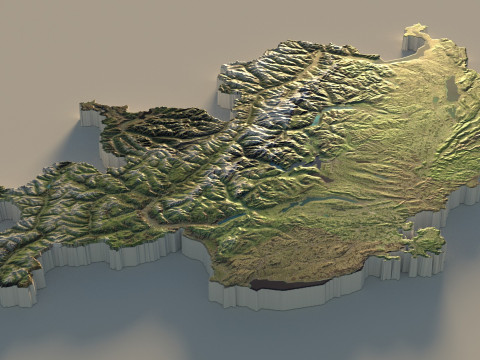 Switzerland terrain map 3Dモデル