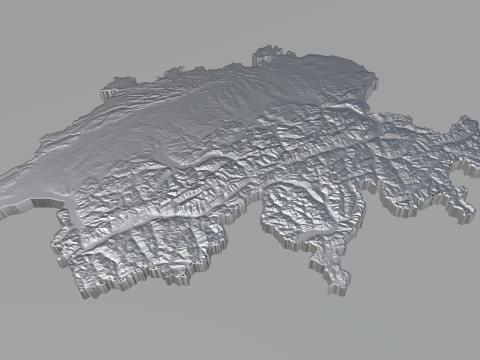 Switzerland terrain map 3Dモデル