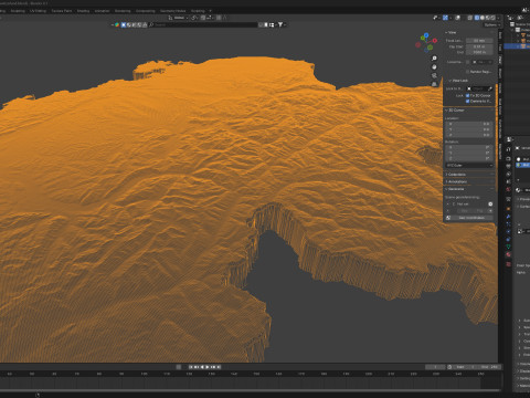 Switzerland terrain map 3Dモデル
