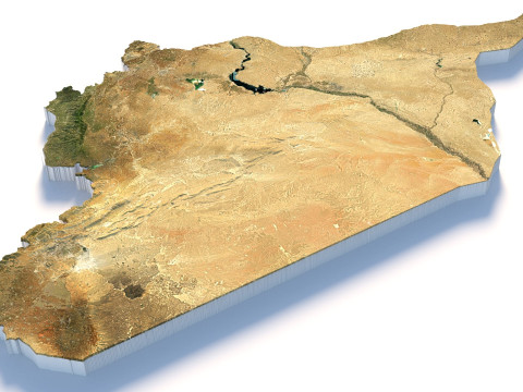 Syria terrain map 3D Модель