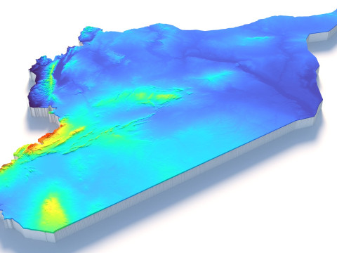 Syria terrain map 3D Модель