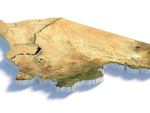 Syria terrain map 3D Model
