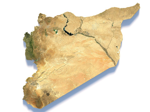 Syria terrain map 3D Модель