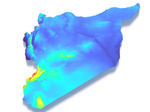 Syria terrain map 3D Модель