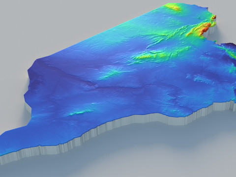 Syria terrain map 3D Модель