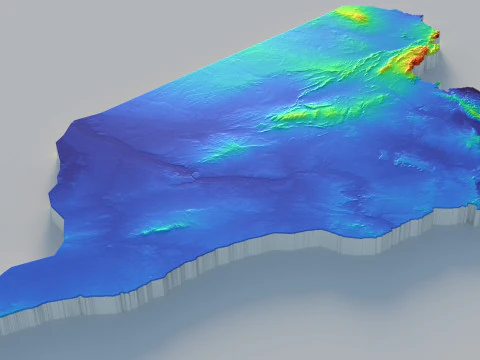Syria terrain map 3D Model