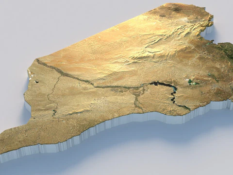 Syria terrain map 3D Model