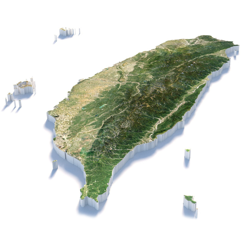 Taiwan terrain map 3D Модель .c4d .max .obj .3ds .fbx .stl .blend