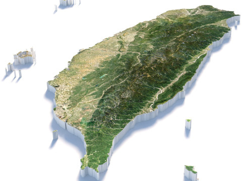 Taiwan terrain map 3D Модель