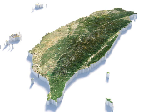 Taiwan terrain map 3D Model