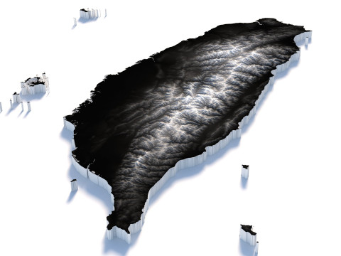 Taiwan terrain map 3D Модель