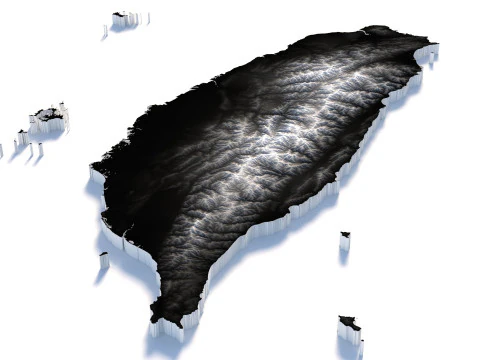 Taiwan terrain map 3D Model