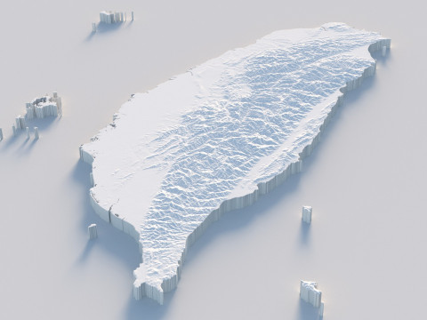 Taiwan terrain map 3D Модель