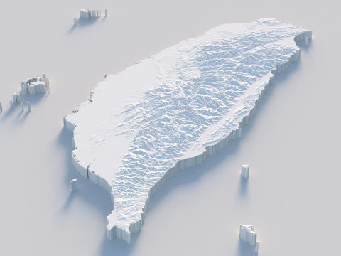 Taiwan terrain map 3D Model