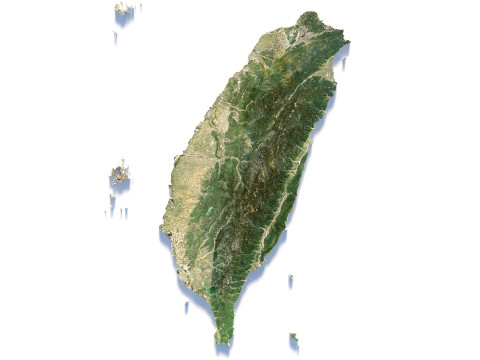 Taiwan terrain map 3D Модель