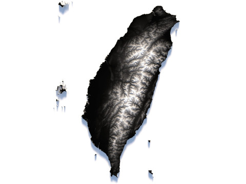 Taiwan terrain map 3D Модель
