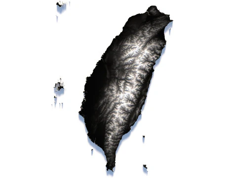 Taiwan terrain map 3D Model
