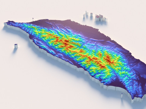 Taiwan terrain map 3D Модель