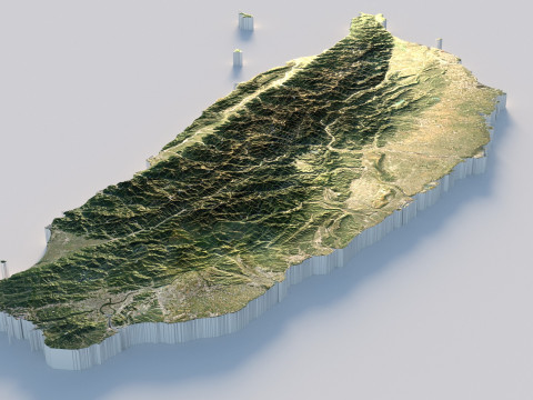 Taiwan terrain map 3D Модель