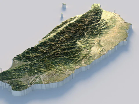 Taiwan terrain map 3D Model