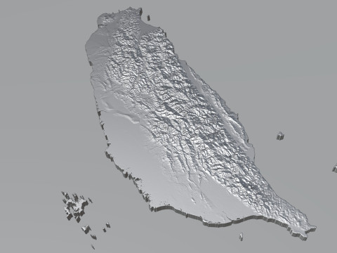Taiwan terrain map 3D Модель