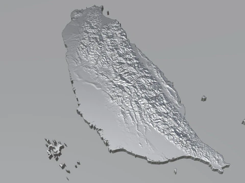 Taiwan terrain map 3D Model