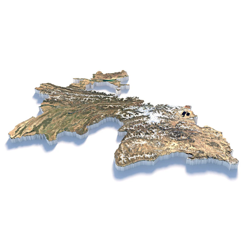 Tajikistan terrain map 3D Model .c4d .max .obj .3ds .fbx .stl .blend 
