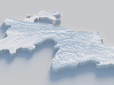 Tajikistan terrain map 3D Model