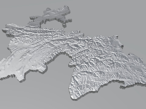 Tajikistan terrain map 3D Модель