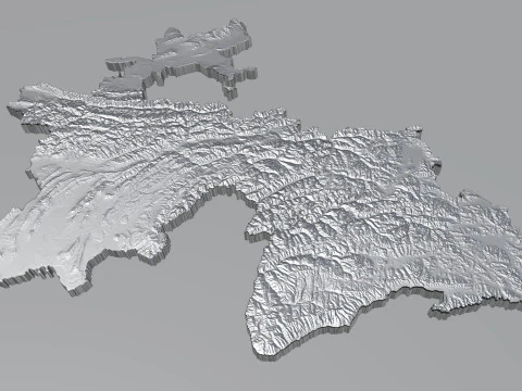 Tajikistan terrain map 3D Model