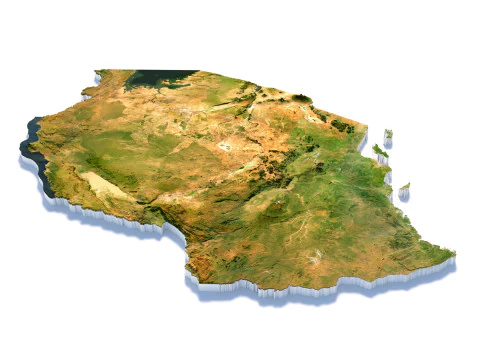 Mapa del terreno de Tanzania Modelo 3D