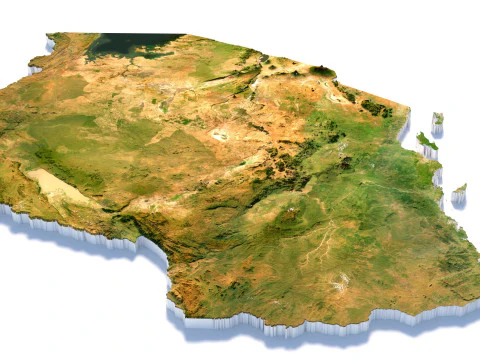 Tanzania terrain map 3D Model