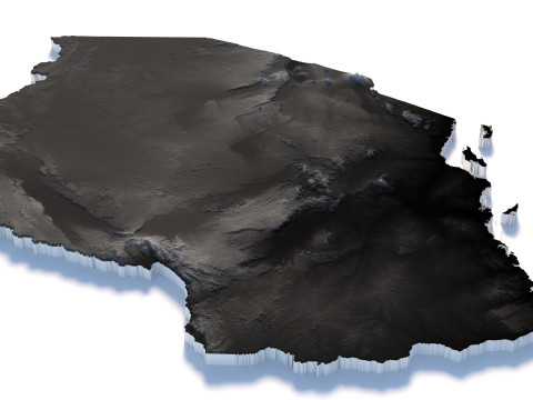 Tanzania terrain map 3D-Modell
