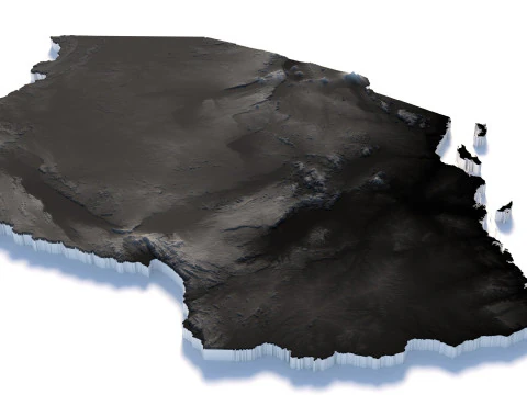Tanzania terrain map 3D Model