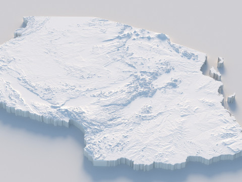 Tanzania terrain map 3D-Modell