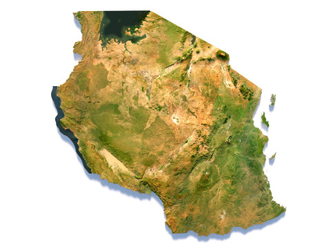 Tanzania terrain map 3D-Modell