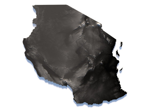Tanzania terrain map 3D-Modell