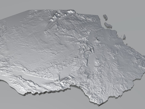 Tanzania terrain map 3D-Modell