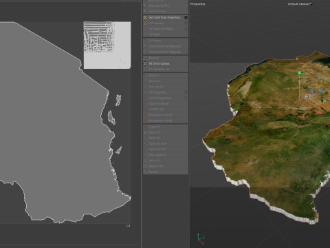 Tanzania terrain map 3D-Modell