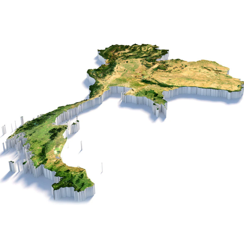 Thailand terrain map 3D Model .c4d .max .obj .3ds .fbx .stl .blend 